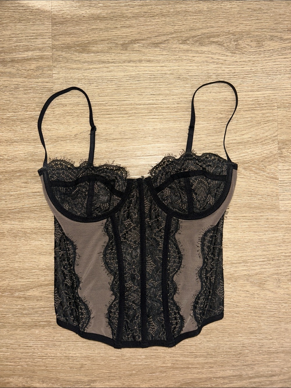 Urban Outfitters Black Lace Bustier Corset
